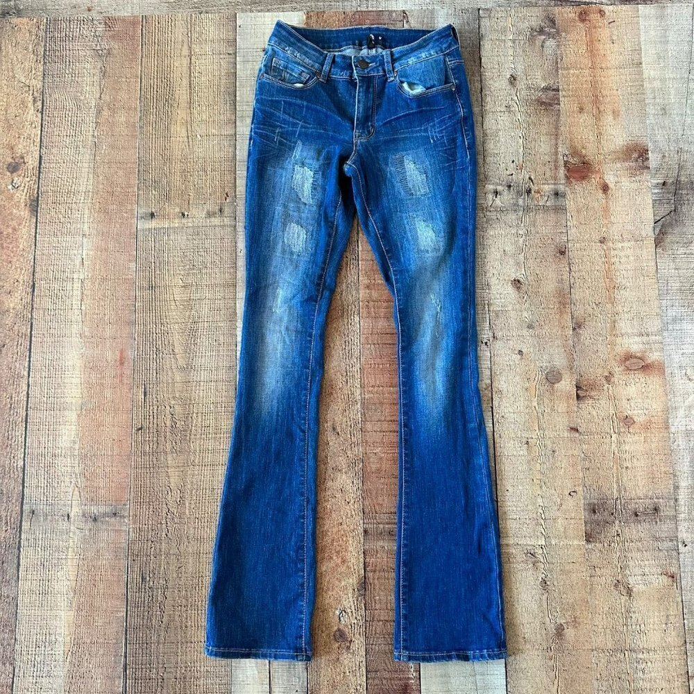 Nine Planet Denim straight leg distressed jeans juniors size 1